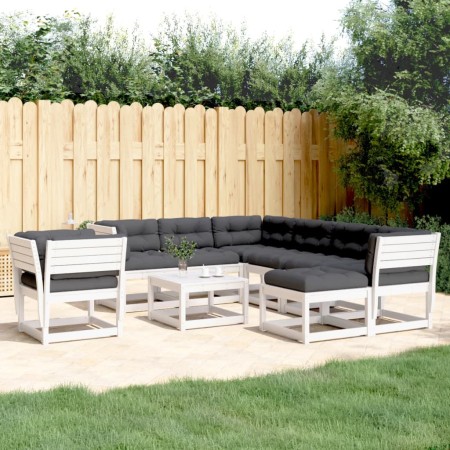 Gartenmöbel-Set mit Kissen, 8-teilig, massives weißes Kiefernholz von , Gartensets - Ref: Foro24-3216951, Preis: 967,64 €, Ra...
