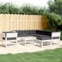 Garden furniture set with cushions 8 pieces solid white pine wood by , Garden sets - Ref: Foro24-3216951, Price: 955,62 €, Di...