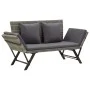 Garden bench with gray synthetic rattan cushions 176 cm by vidaXL, garden benches - Ref: Foro24-46232, Price: 220,10 €, Disco...