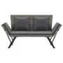 Garden bench with gray synthetic rattan cushions 176 cm by vidaXL, garden benches - Ref: Foro24-46232, Price: 220,10 €, Disco...