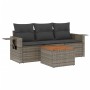 4-teiliges Gartensofa-Set und graue synthetische Rattankissen von , Gartensets - Ref: Foro24-3256767, Preis: 259,29 €, Rabatt: %