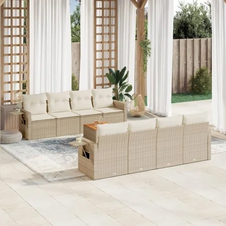 9-piece garden sofa set with beige synthetic rattan cushions by , Garden sets - Ref: Foro24-3256814, Price: 682,90 €, Discoun...