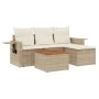 Garden sofa set with cushions 5 pieces beige synthetic rattan by , Garden sets - Ref: Foro24-3256863, Price: 369,18 €, Discou...