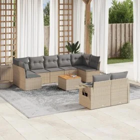 Gartensofa-Set mit beigen Kissen, 10-teilig, synthetisches Rattan von , Gartensets - Ref: Foro24-3257046, Preis: 659,35 €, Ra...