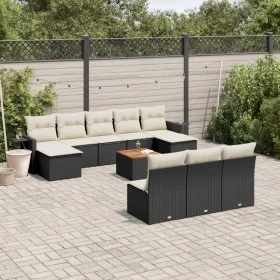 11-piece garden sofa set and black synthetic rattan cushions by , Garden sets - Ref: Foro24-3257099, Price: 579,43 €, Discoun...