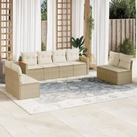 Gartensofa-Set mit beigen Kissen 8 Stück PE-Rattan von , Gartensets - Ref: Foro24-3258292, Preis: 510,21 €, Rabatt: %