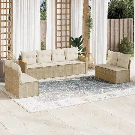 Garden sofa set with beige cushions 8 pcs PE rattan by , Garden sets - Ref: Foro24-3258292, Price: 510,21 €, Discount: %