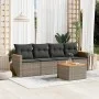 Garden sofa set with cushions 5 pieces gray synthetic rattan by , Garden sets - Ref: Foro24-3258182, Price: 288,85 €, Discoun...