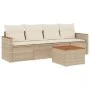 Garden sofa set with cushions 5 pieces beige synthetic rattan by , Garden sets - Ref: Foro24-3258180, Price: 350,90 €, Discou...