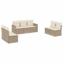 7-teiliges Gartensofa-Set und beigefarbene synthetische Rattankissen von , Gartensets - Ref: Foro24-3258278, Preis: 463,55 €,...