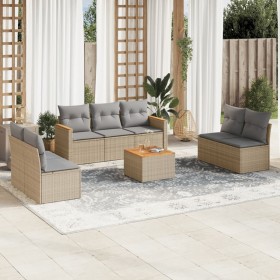 Garden sofa set with beige cushions 8 pcs PE rattan by , Garden sets - Ref: Foro24-3258286, Price: 472,99 €, Discount: %