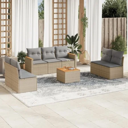 Garden sofa set with beige cushions 8 pcs PE rattan by , Garden sets - Ref: Foro24-3258286, Price: 456,68 €, Discount: %