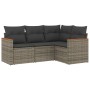 4-piece garden sofa set and gray synthetic rattan cushions by , Garden sets - Ref: Foro24-3258336, Price: 287,67 €, Discount: %