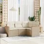 Garden sofa set with cushions 4 pieces beige synthetic rattan by , Garden sets - Ref: Foro24-3258334, Price: 323,83 €, Discou...