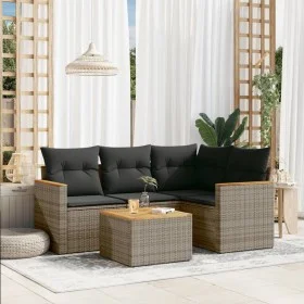 Garden sofa set with cushions 5 pieces gray synthetic rattan by , Garden sets - Ref: Foro24-3258343, Price: 309,75 €, Discoun...