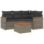 Garden sofa set with cushions 5 pieces gray synthetic rattan by , Garden sets - Ref: Foro24-3258343, Price: 309,75 €, Discoun...