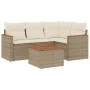 Garden sofa set with cushions 5 pieces beige synthetic rattan by , Garden sets - Ref: Foro24-3258341, Price: 364,88 €, Discou...