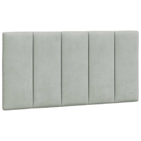 Hellgraues, samtgepolstertes Bettkopfteil 100 cm von , Kopf- und Fußteile - Ref: Foro24-374655, Preis: 36,05 €, Rabatt: %
