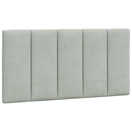 Hellgraues, samtgepolstertes Bettkopfteil 100 cm von , Kopf- und Fußteile - Ref: Foro24-374655, Preis: 36,05 €, Rabatt: %