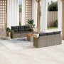 7-piece garden sofa set with gray PE rattan cushions by , Garden sets - Ref: Foro24-3258196, Price: 431,95 €, Discount: %