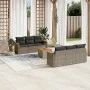 7-piece garden sofa set with gray PE rattan cushions by , Garden sets - Ref: Foro24-3258196, Price: 428,70 €, Discount: %