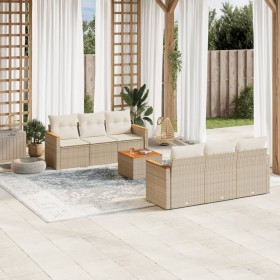 7-piece garden sofa set and beige synthetic rattan cushions by , Garden sets - Ref: Foro24-3258194, Price: 495,40 €, Discount: %