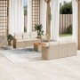 7-teiliges Gartensofa-Set und beigefarbene synthetische Rattankissen von , Gartensets - Ref: Foro24-3258194, Preis: 495,40 €,...