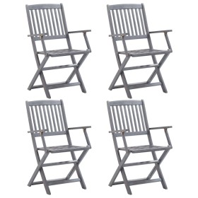 Folding garden chairs 4 units solid acacia wood by vidaXL, Garden chairs - Ref: Foro24-46334, Price: 165,89 €, Discount: %