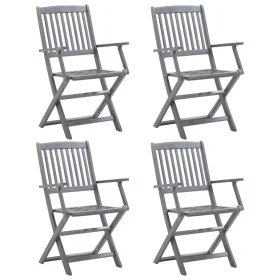 Folding garden chairs 4 units solid acacia wood by vidaXL, Garden chairs - Ref: Foro24-46334, Price: 163,80 €, Discount: %