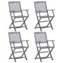 Klappbare Gartenstühle 4 Einheiten aus massivem Akazienholz von vidaXL, Gartenstühle - Ref: Foro24-46334, Preis: 165,89 €, Ra...