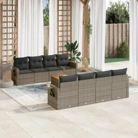 9-teiliges Gartenmöbel-Set und graue synthetische Rattankissen von , Gartensets - Ref: Foro24-3256816, Preis: 574,57 €, Rabat...