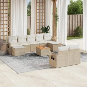 Gartensofa-Set mit beigen Kissen, 10-teilig, synthetisches Rattan von , Gartensets - Ref: Foro24-3257108, Preis: 723,36 €, Ra...