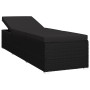 Sun lounger with black synthetic rattan cushion by vidaXL, Loungers - Ref: Foro24-46221, Price: 212,44 €, Discount: %