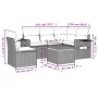 6-teiliges Gartensofa-Set und schwarze synthetische Rattankissen von , Gartensets - Ref: Foro24-3256896, Preis: 366,75 €, Rab...