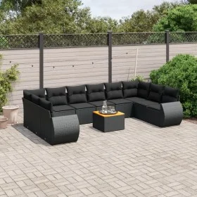 11-piece garden sofa set and black synthetic rattan cushions by , Garden sets - Ref: Foro24-3225173, Price: 734,26 €, Discoun...