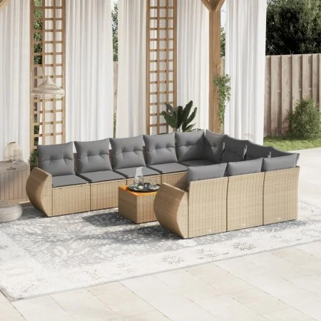 11-piece garden sofa set with beige synthetic rattan cushions by , Garden sets - Ref: Foro24-3225184, Price: 690,90 €, Discou...
