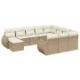 11-teiliges Gartensofa-Set mit beigen synthetischen Rattankissen von , Gartensets - Ref: Foro24-3225190, Preis: 763,78 €, Rab...