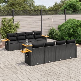 8-teiliges Gartensofa-Set und schwarze synthetische Rattankissen von , Gartensets - Ref: Foro24-3226657, Preis: 594,59 €, Rab...
