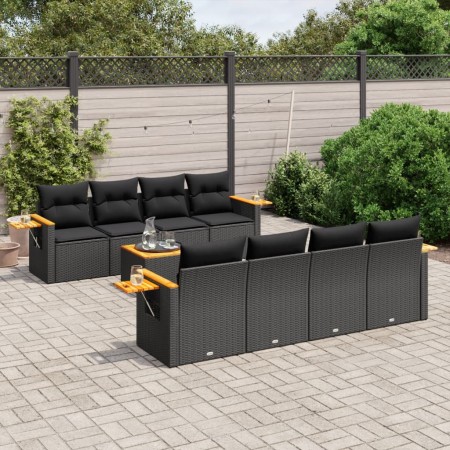 8-piece garden sofa set and black synthetic rattan cushions by , Garden sets - Ref: Foro24-3226657, Price: 592,75 €, Discount: %