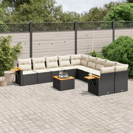 11-teiliges Gartensofa-Set und schwarze synthetische Rattankissen von , Gartensets - Ref: Foro24-3227197, Preis: 651,39 €, Ra...