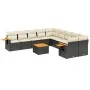 11-teiliges Gartensofa-Set und schwarze synthetische Rattankissen von , Gartensets - Ref: Foro24-3227197, Preis: 651,39 €, Ra...