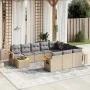 11-piece garden sofa set with beige synthetic rattan cushions by , Garden sets - Ref: Foro24-3227207, Price: 680,38 €, Discou...