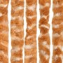 Cortina antimoscas chenilla ocre y blanco 100x200 cm