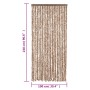 Beige and dark brown chenille anti-fly curtain 100x230 cm by , Mosquito nets for windows - Ref: Foro24-377324, Price: 77,03 €...