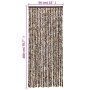 Cortina antimoscas chenilla marrón y blanco 56x200 cm