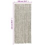 Hellgrauer und dunkelgrauer Chenille-Fliegenschutzvorhang, 100 x 230 cm von , Moskitonetze für Fenster - Ref: Foro24-377398, ...