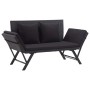 Gartenbank mit schwarzen synthetischen Rattankissen 176 cm von vidaXL, Gartenbänke - Ref: Foro24-46233, Preis: 209,39 €, Raba...
