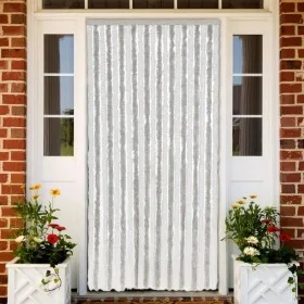 Light gray and white chenille fly curtain 90x200 cm by , Mosquito nets for windows - Ref: Foro24-377313, Price: 58,73 €, Disc...