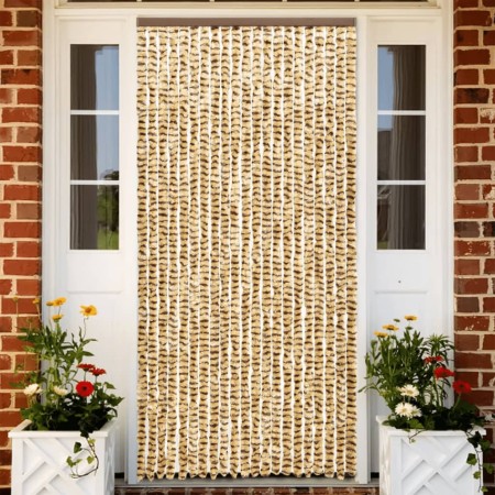 Beige-brauner Chenille-Fliegenschutzvorhang, 56 x 200 cm von , Moskitonetze für Fenster - Ref: Foro24-377387, Preis: 36,40 €,...
