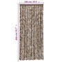 Cortina antimoscas chenilla marrón y blanco 100x200 cm